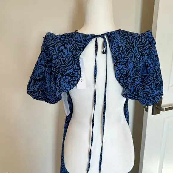 NWT Topshop Blue Backless Dress - Size 2 - Picture 3 of 7